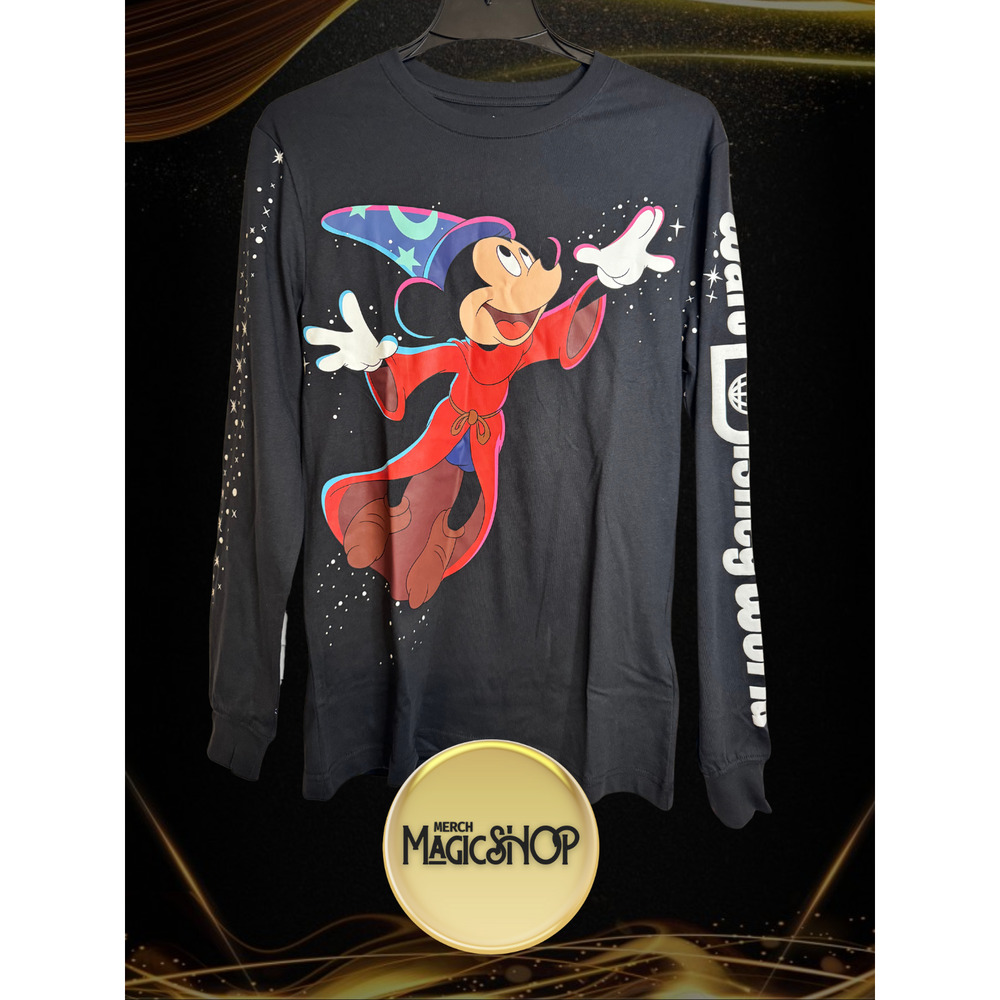 2025 Disney Parks Shirt Long Sleeve WDW Sorcerer Mickey Black L